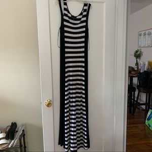 Cynthia Rowley Black and White Stripe Maxi Dress